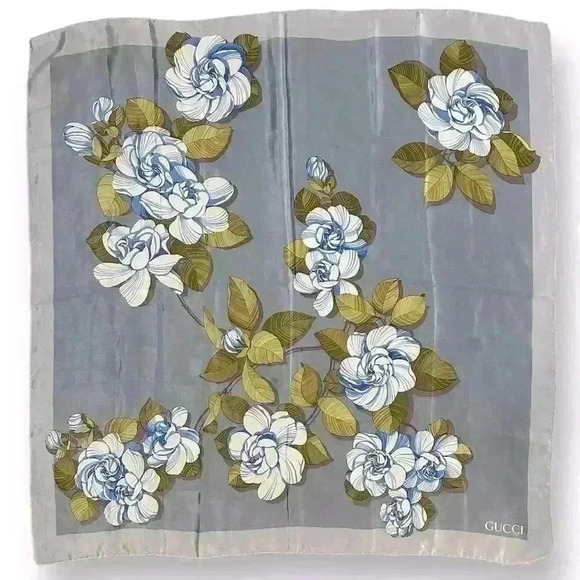 GUCCI Silk Floral Panshie Square Scarf Multicolor | 90 cm - Picture 7 of 10